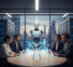 Equipe Team Bureau Travail avec IA collaborateurs qui utilisent l'intelligence artificielle France Belgique Suisse Expert en IA Ingénieur Informatique SI SSII Consultant Formation IA Perfectionnement 2026 2027